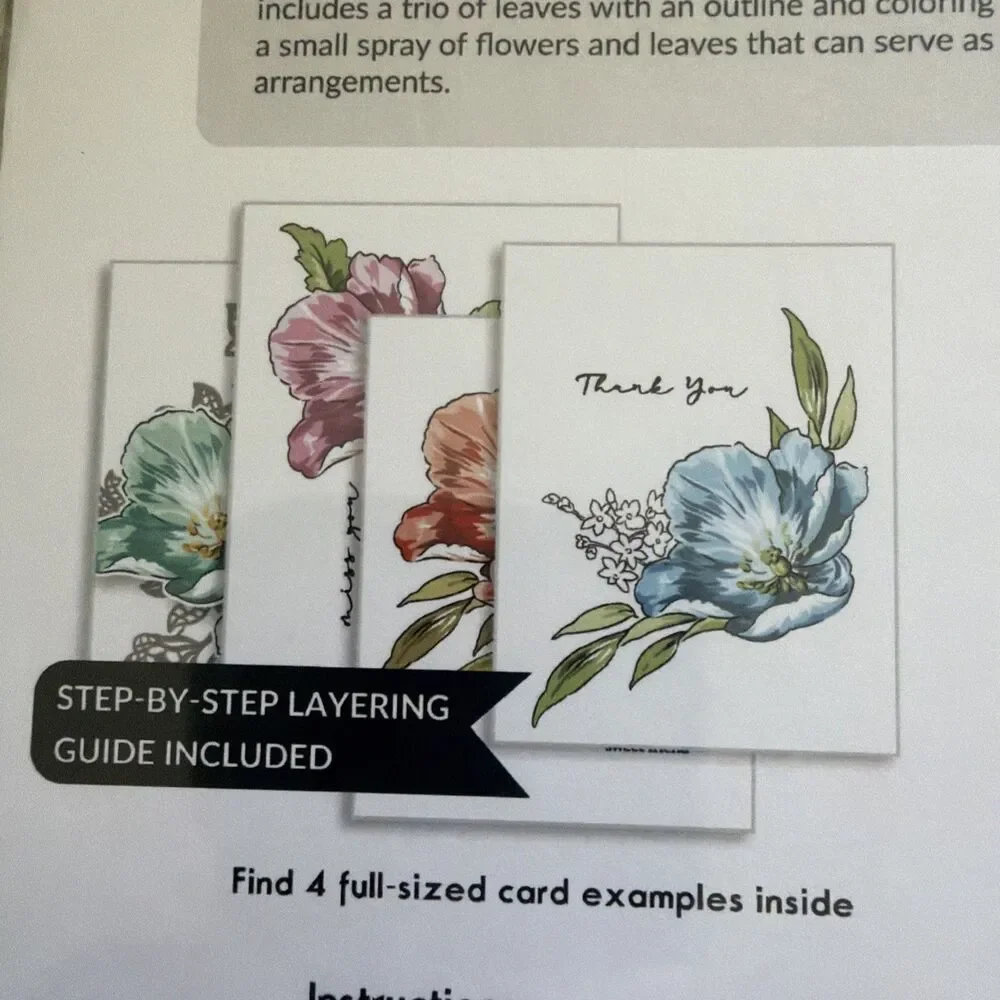 Altenew Fresh Bloom Layering Clear Stamps Flowers floral thank you fauriei poppy